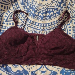 Torrid bralette-Lace-Burgundy-Padded